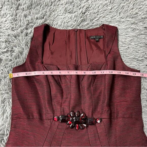 David Meister Sleeveless Square Neck Line Dress Size 4 - Picture 10 of 10